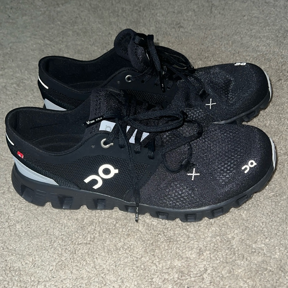 On Running Women's Black and White Athletic Shoes